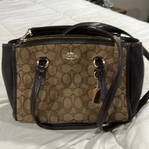Coach crossbody brown canvas purse